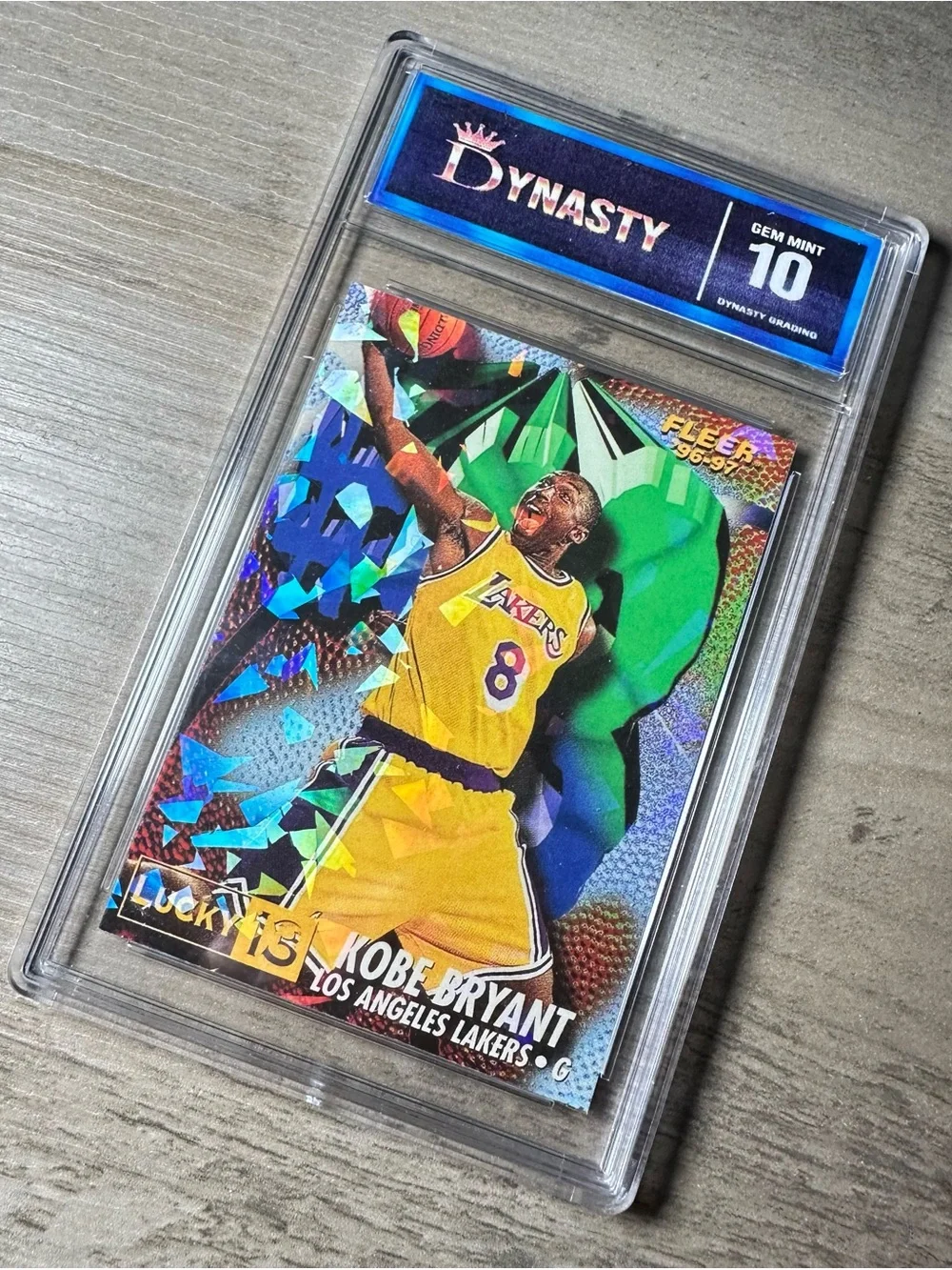 Kobe Bryant Rookie “Lucky 13” Holo Rookie Gem Mint 10 Novelty Card. LA Lakers.